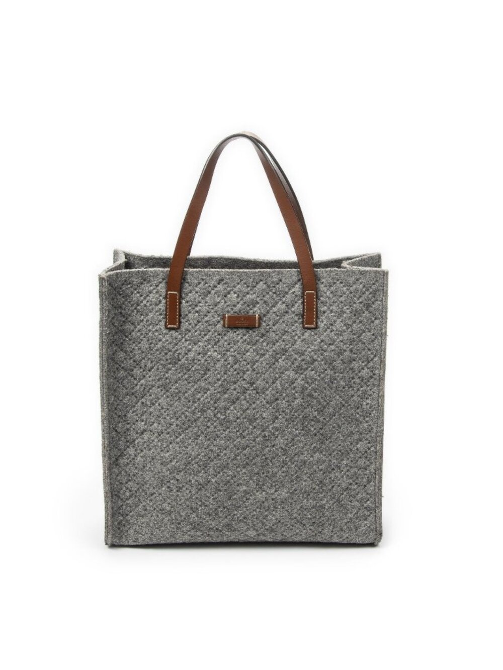 Gucci Diamante Tote Gray Matelasse Fur Canvas